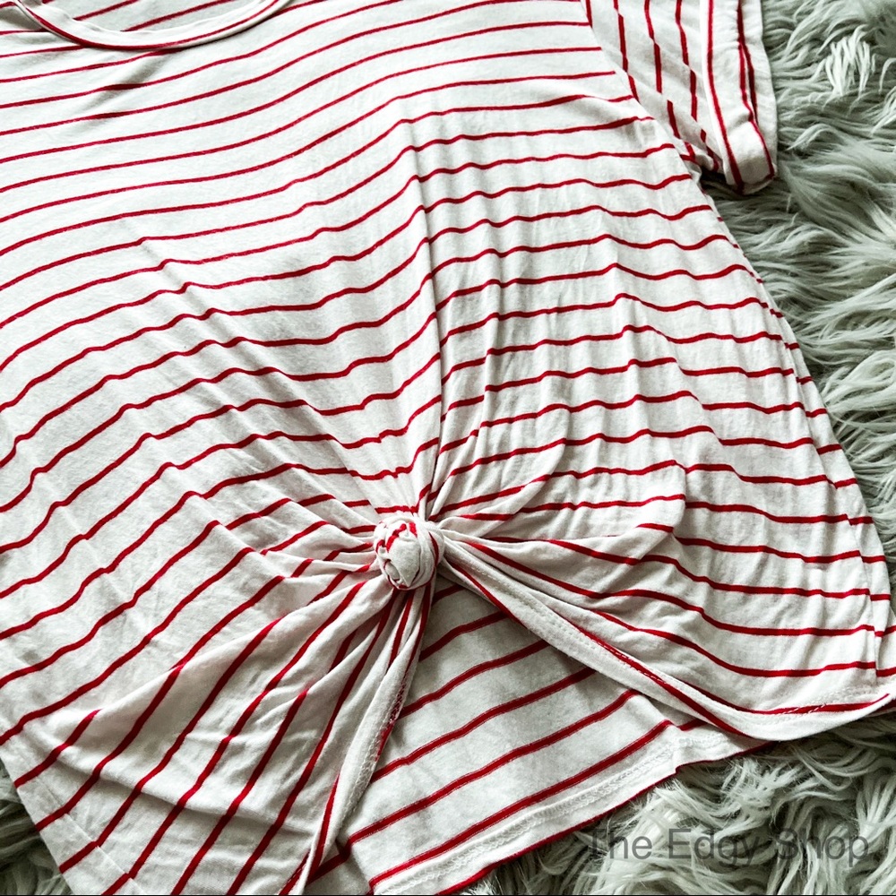 Charlotte Russe | West Coast Love Striped Crop Tee - Picture 2 of 6